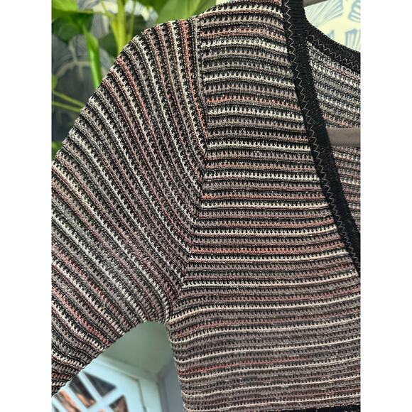 M Missoni Monochrome Lurex Striped Knit Dress Black White Pink Sz. 4 - Picture 6 of 9